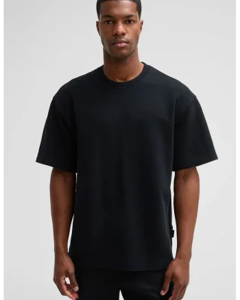Tricou oversize cu guler rotund 30047780, Negru