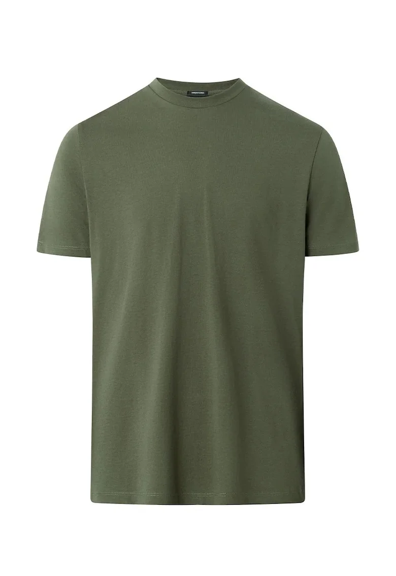 Tricou regular fit cu guler rotund 30035985, Verde inchis