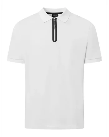 Tricou polo cu fermoar la gât, Gri deschis