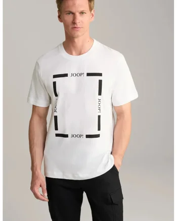 Tricou casual cu detaliu frontal tip logo, Alb