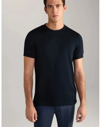 Tricou regular fit cu guler rotund 30043597, Albastru inchis