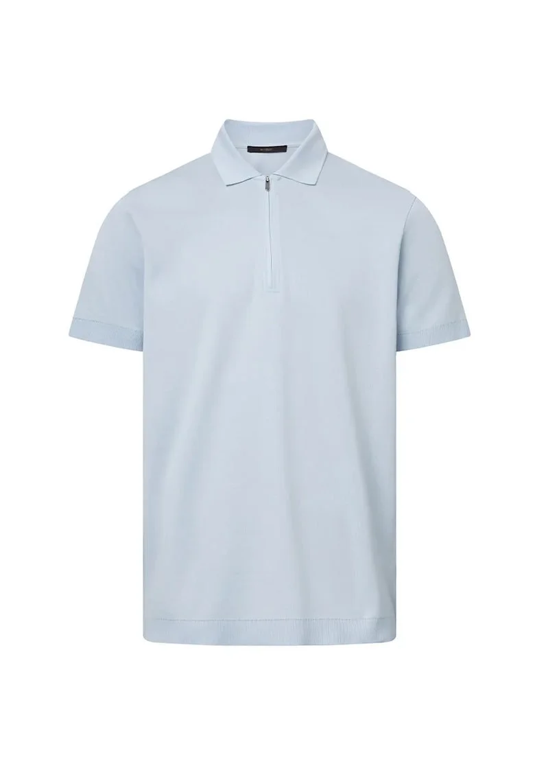 Tricou regular fit cu guler polo 30040709, Albastru deschis