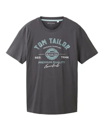 Tricou din bumbac cu imprimeu logo, Gri