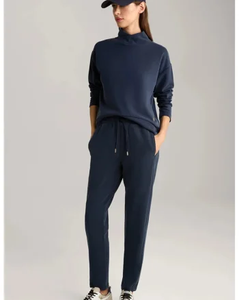 ,Pantaloni cu elastic și șnur în talie JP1, Albastru inchis