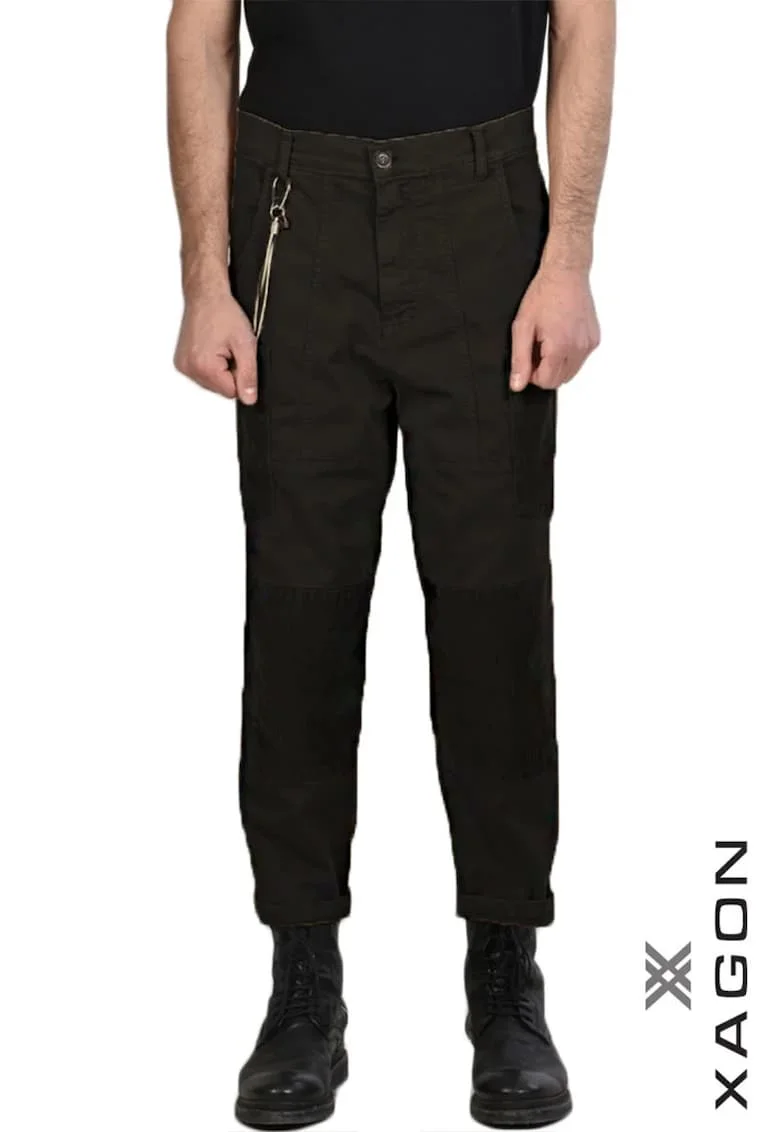 Pantalon mulati confortabili cu insertii din catifea, Negru