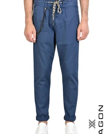 ,Pantaloni coulisse regular fit, Albastru inchis
