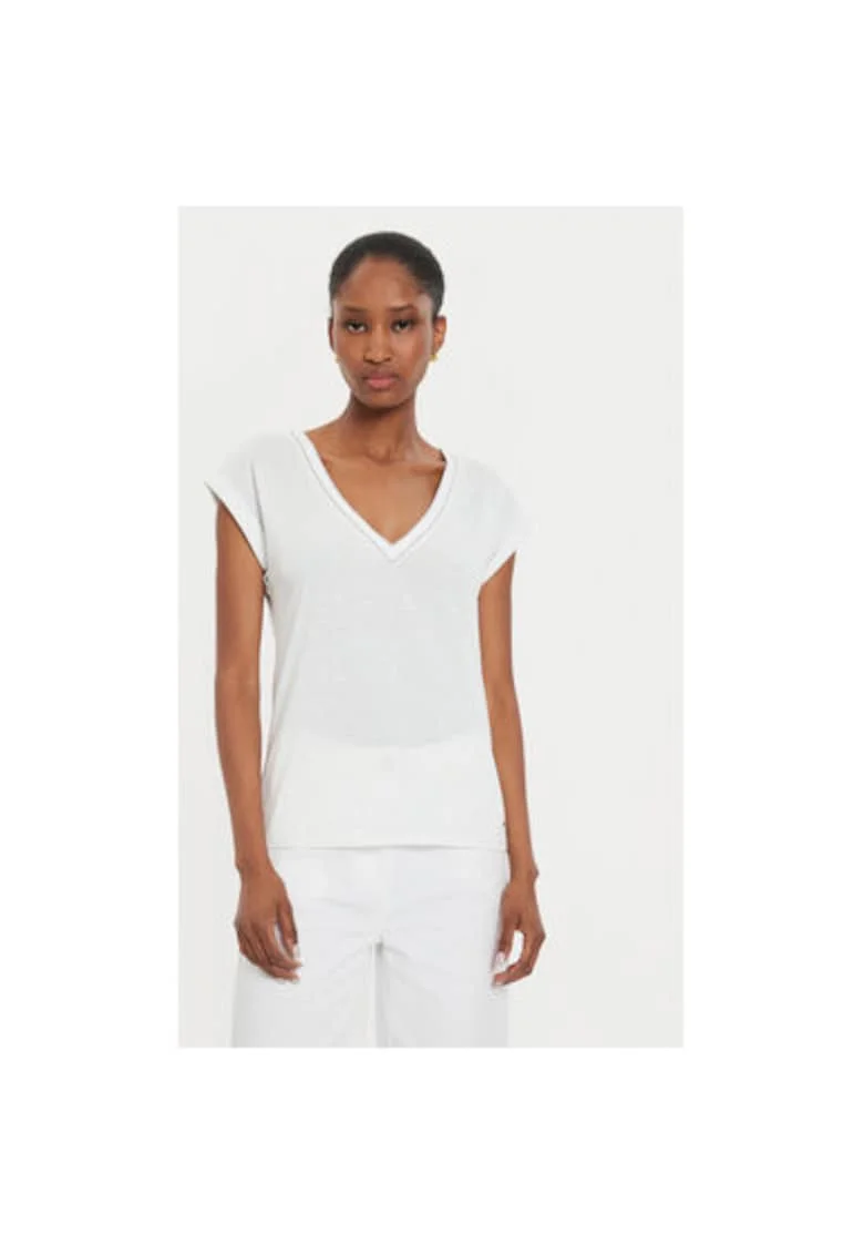 Tricou dama,  304480270, Poliester/Viscoza, S INTL, Alb