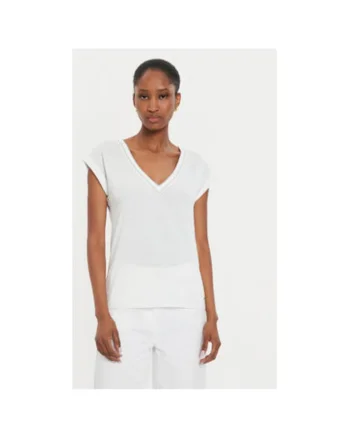 Tricou dama,  304480270, Poliester/Viscoza, S INTL, Alb
