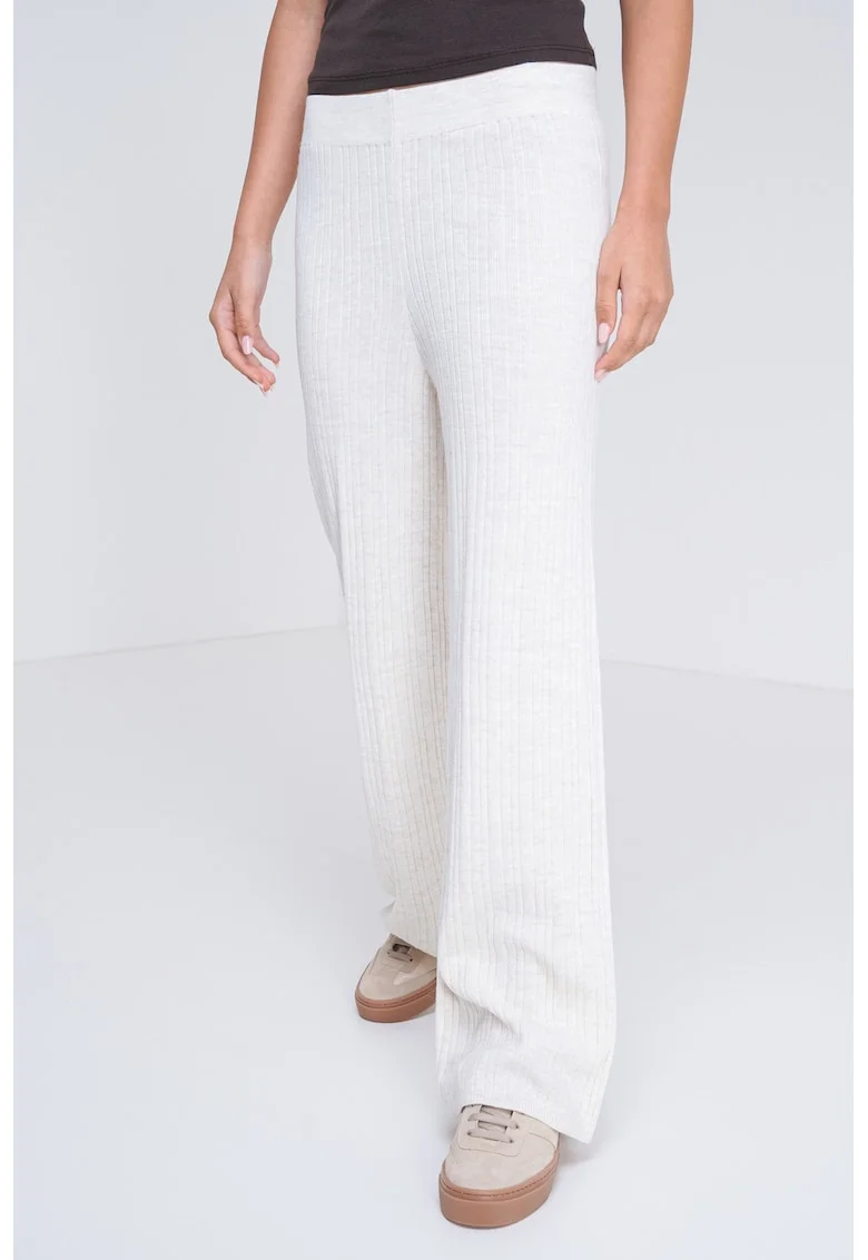 Pantaloni tricotati fin, Crem