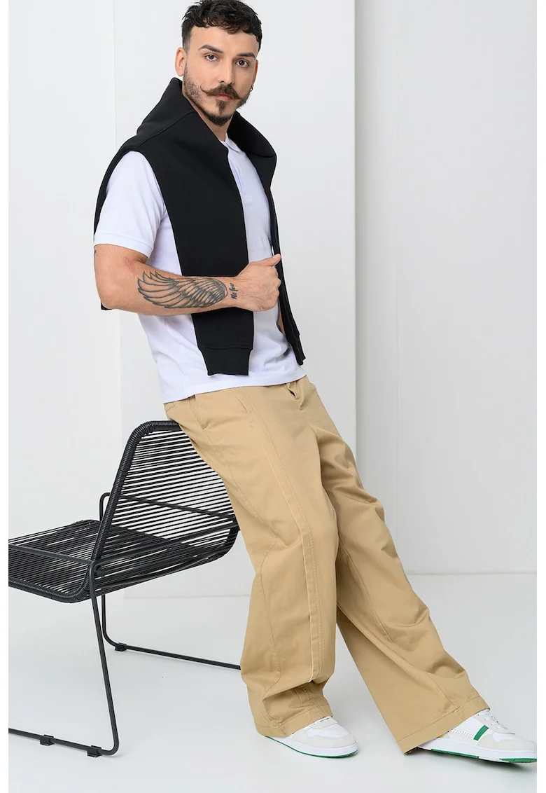 Tricou polo de bumbac pique Brandy, Alb