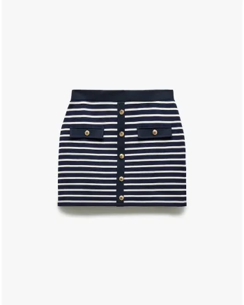 Fusta mini cu dungi, Bleumarin