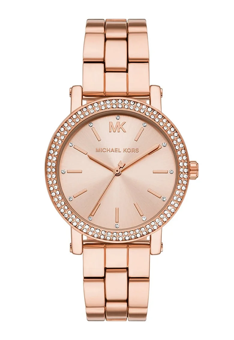 Ceas quartz cu cristale Corey, Auriu rose
