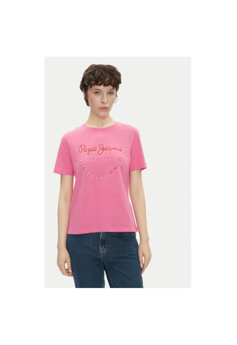 Tricou dama  PL506072, Bumbac, Roz, Roz