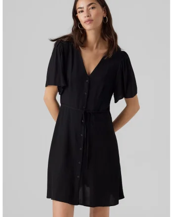 Rochie mini cu decolteu in V, Negru