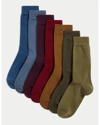 Set de sosete lungi din amestec de bumbac - 7 perechi, Multicolor