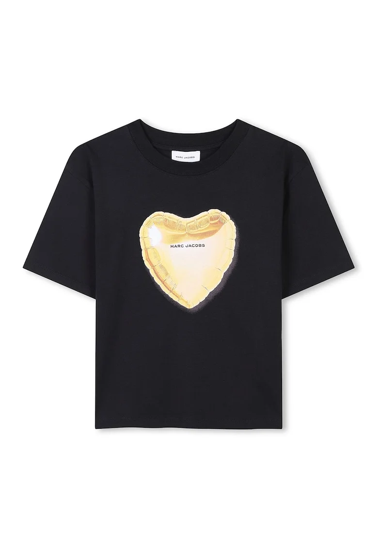 Tricou cu imprimeu grafic, Auriu/Negru stins