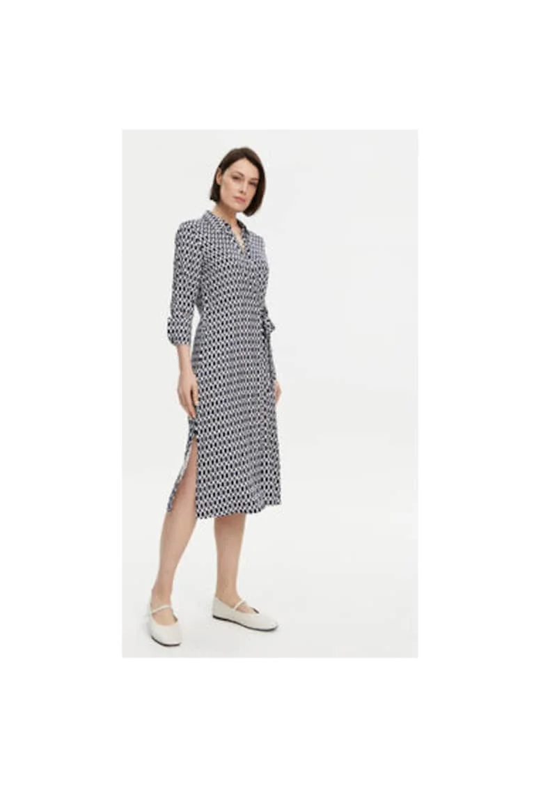 Camasa stil rochie dama  13001803, Viscoza, Bleumarin, Bleumarin