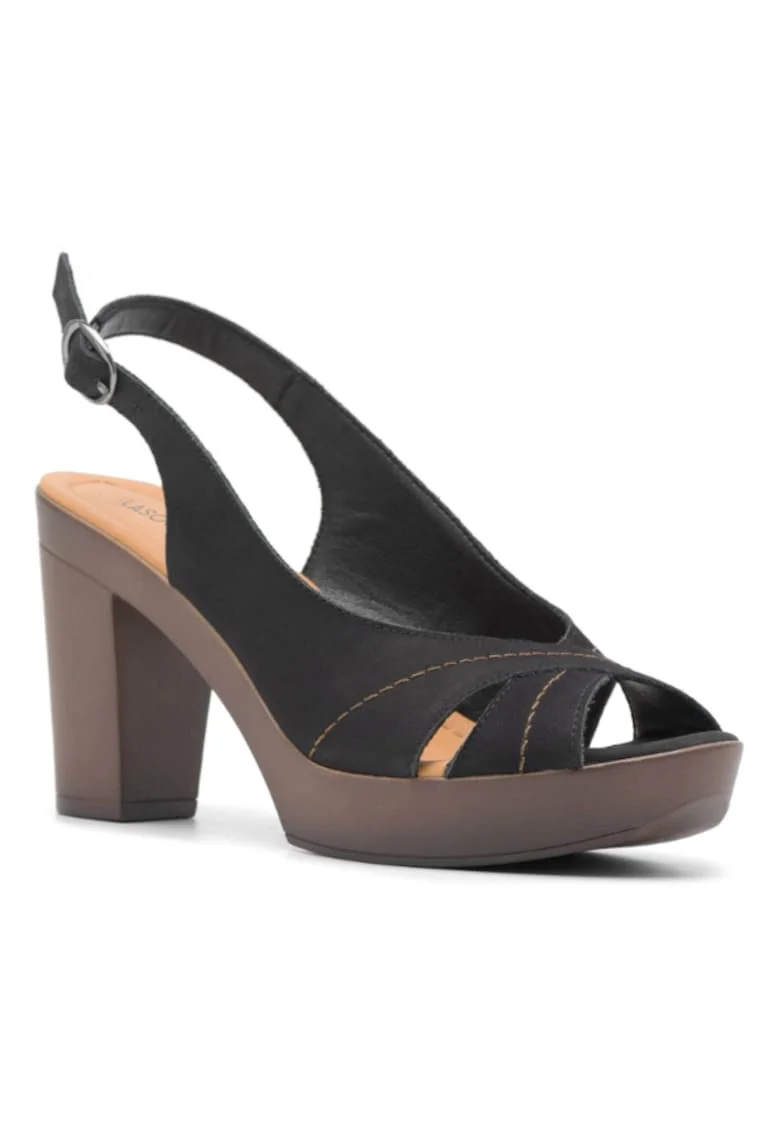Sandale dama,  5904862799315, Negru, Piele intoarsa, Negru