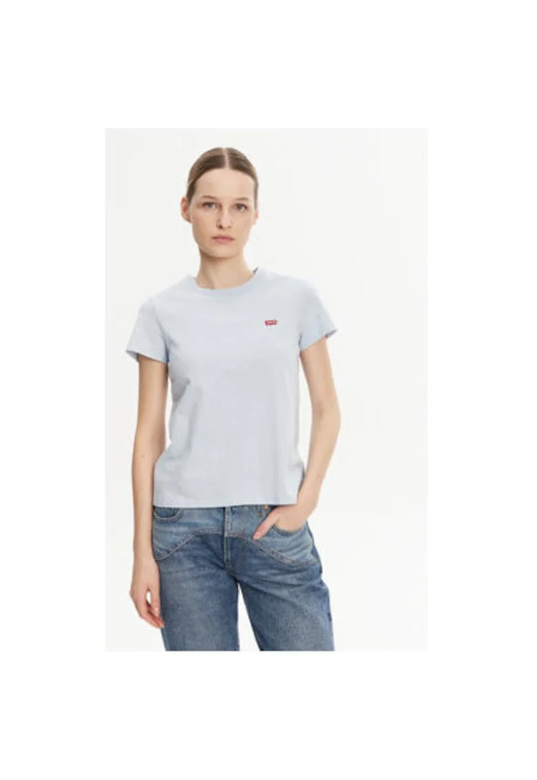 Tricou dama Levi S, 39185-0361, Bumbac, 2XS INTL, Albastru deschis