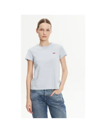Tricou dama Levi S, 39185-0361, Bumbac, 2XS INTL, Albastru deschis