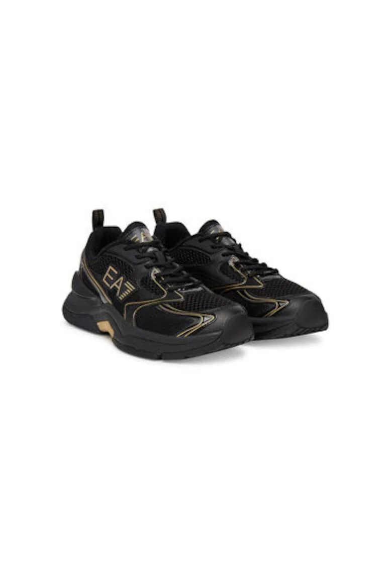 Pantofi sport barbati, X8X249 XK446,  Emporio Armani, Piele ecologica, Negru