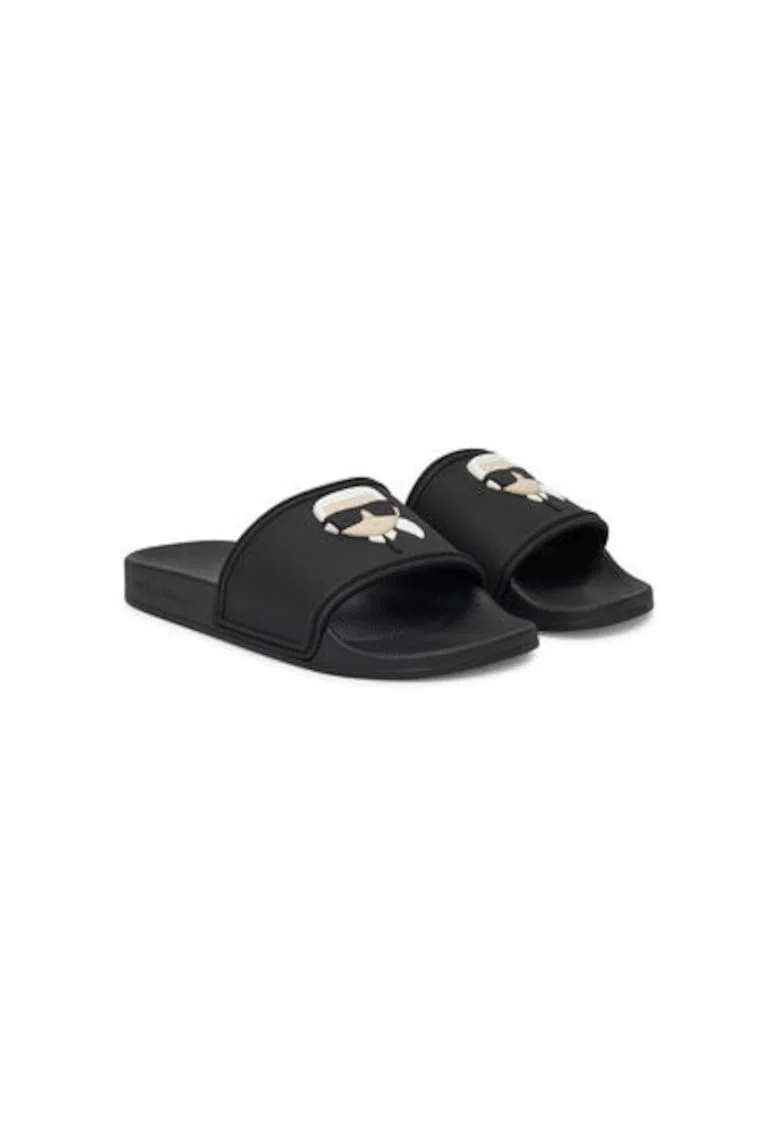 Slapi dama, KL80905A,  Sintetic, Negru