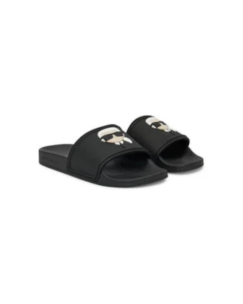 Slapi dama, KL80905A,  Sintetic, Negru