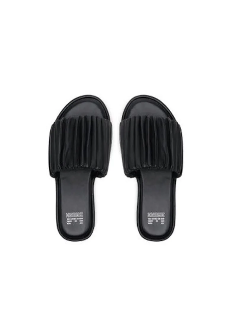 Slapi dama, 85046-D,  Piele naturala, Negru, Negru