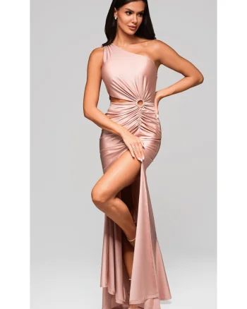 Rochie de seara Maxi  LA-OM-DLR222, Roz deschis