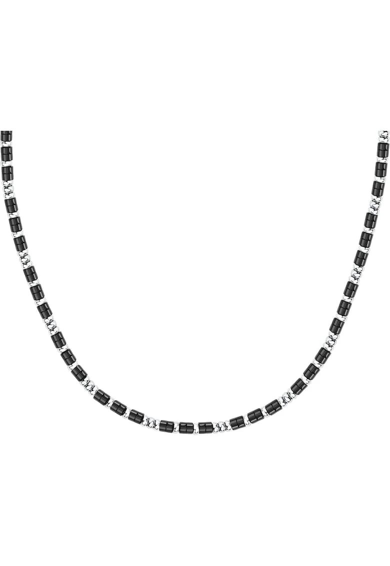Colier  SZS130, Argintiu, Negru