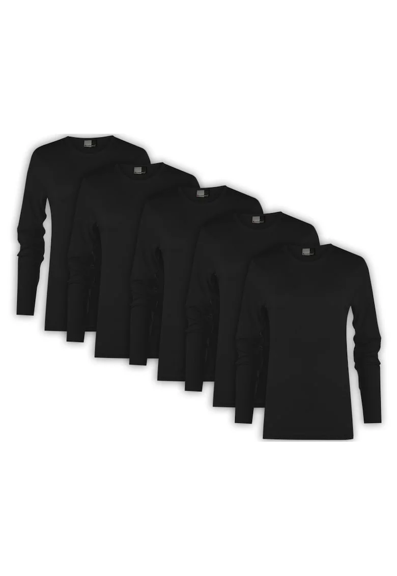 Set de bluze cu decolteu la baza gatului, 5 piese,