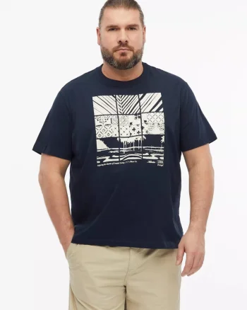 Big Sizes Tricou la baza gatului, barbati big sizes, din bumbac, cu imprimeu, Regular fit, Bleumarin inchis