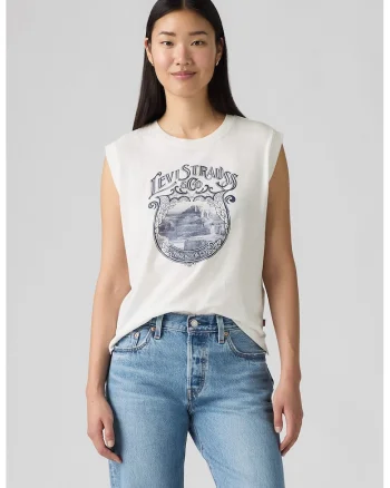 Tricou din bumbac cu imprimeu logo, Alb