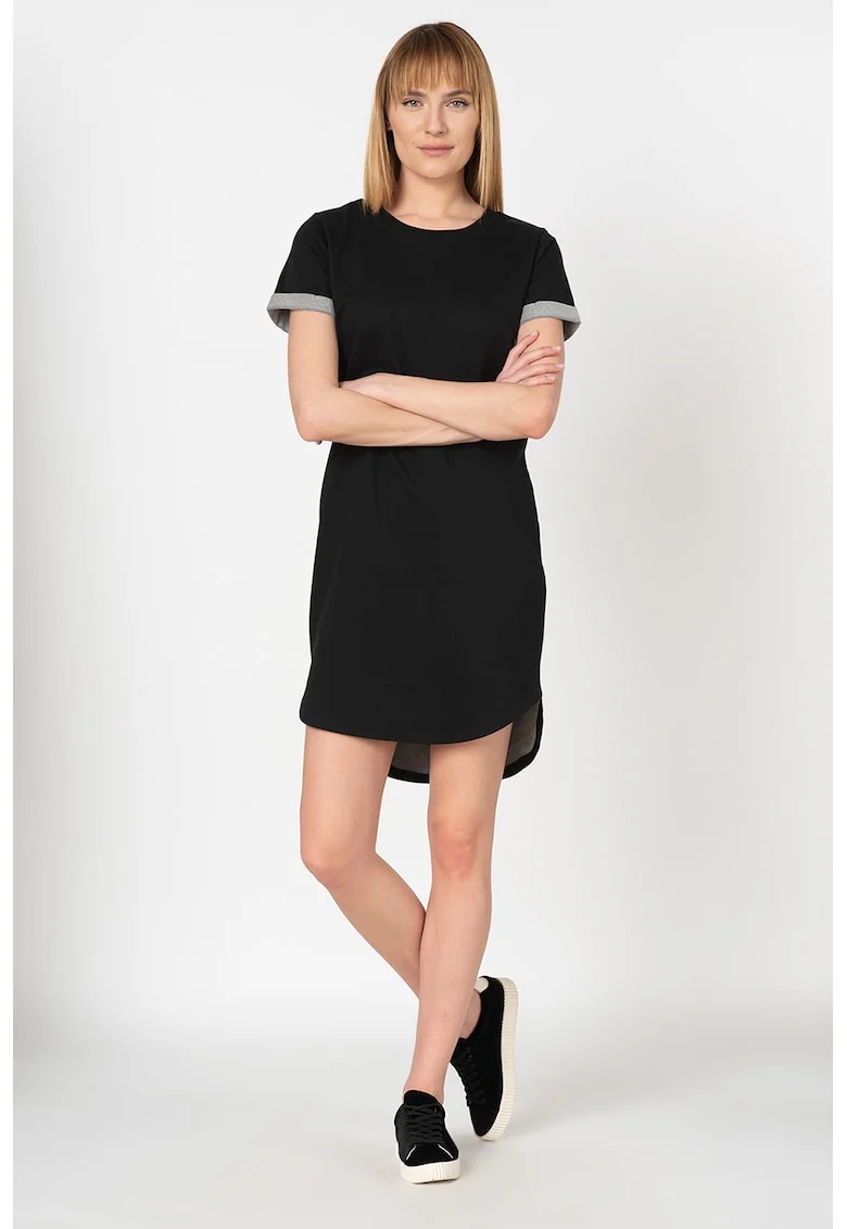 Rochie-tricou cu croiala dreapta Yivy, Negru