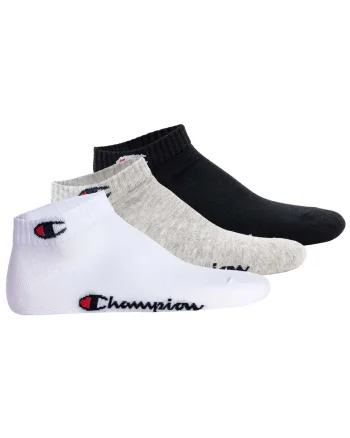 Set de sosete unisex pana la glezna - 3 perechi, Alb/Negru/Gri