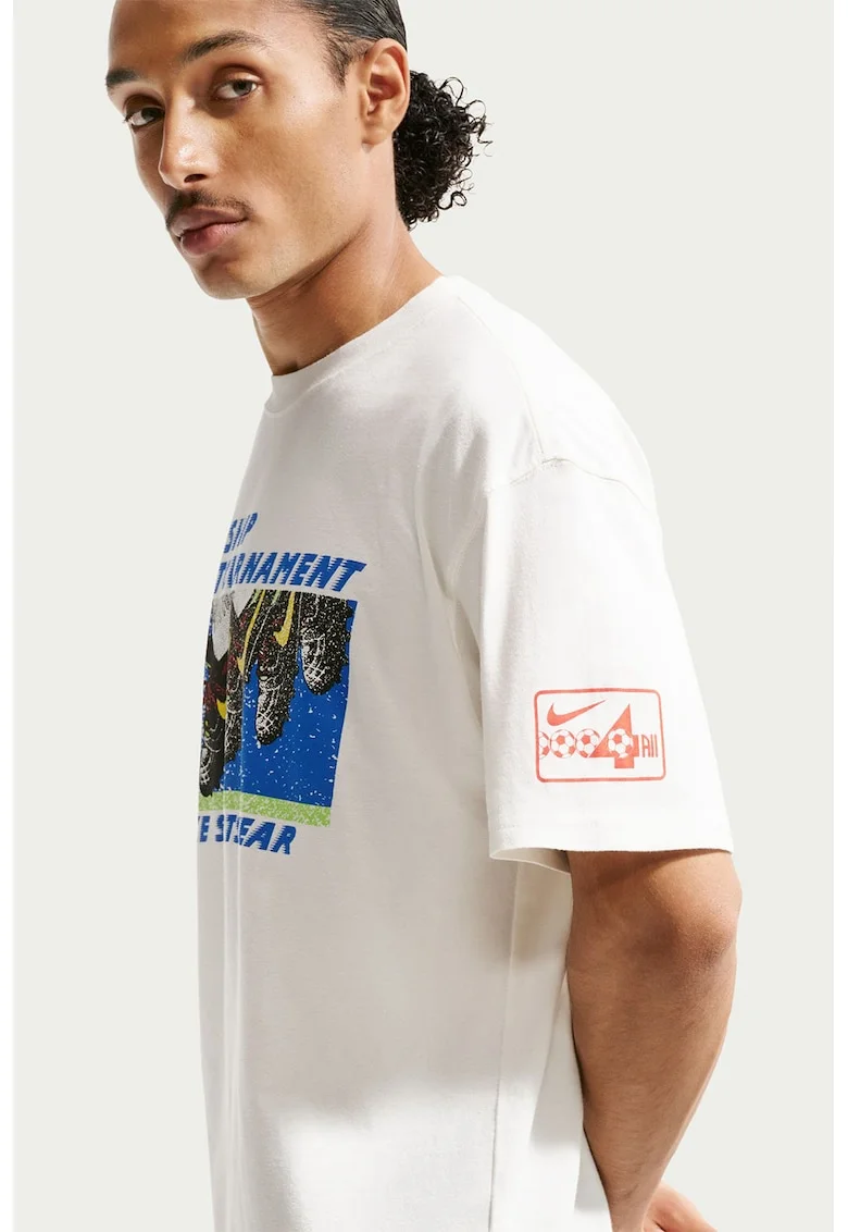 Tricou din bumbac cu imprimeu logo grafic NSW TEE Celeb, Alb/Albastru