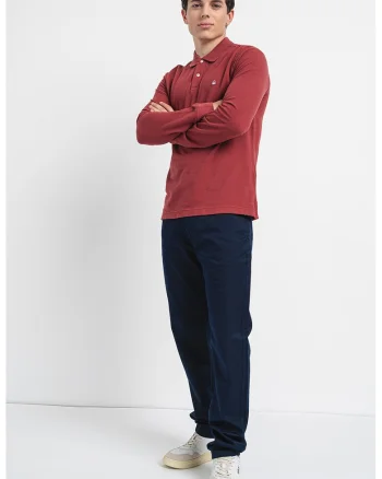 Bluza polo din material pique si bumbac, Rosu