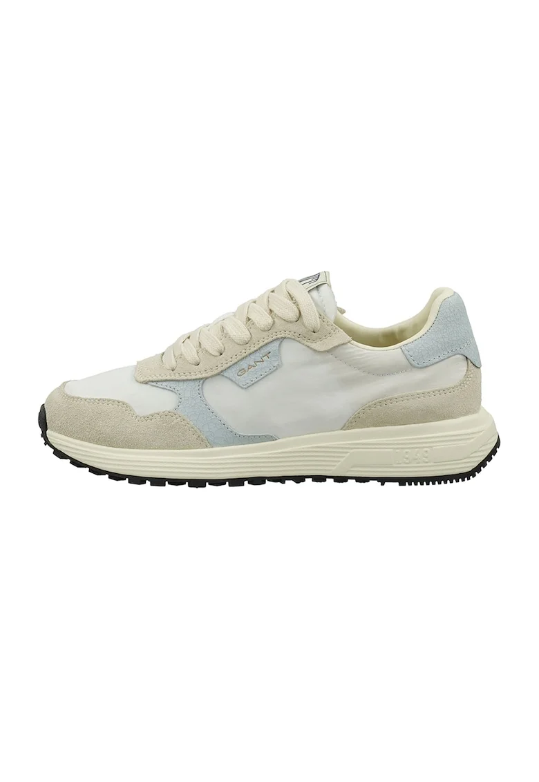 Pantofi sport de piele intoarsa Beywin, Alb/Gri deschis