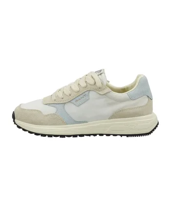 Pantofi sport de piele intoarsa Beywin, Alb/Gri deschis