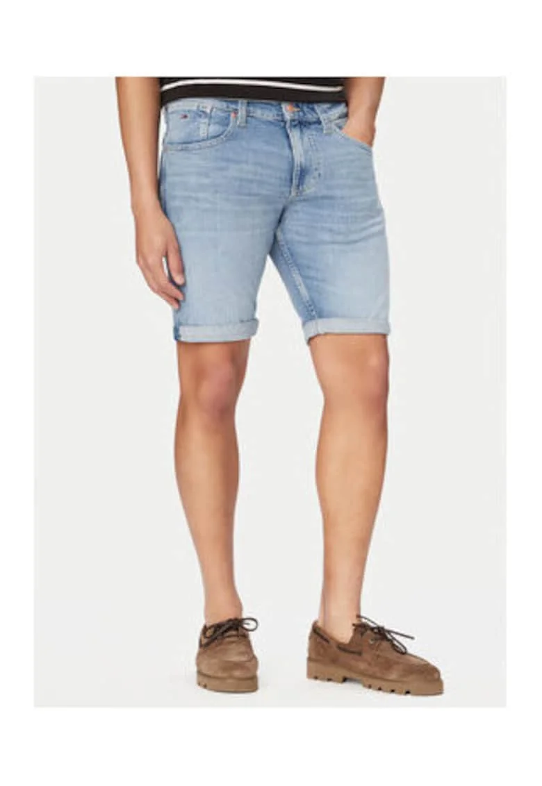 Pantaloni scurti din denim din amestec de bumbac,