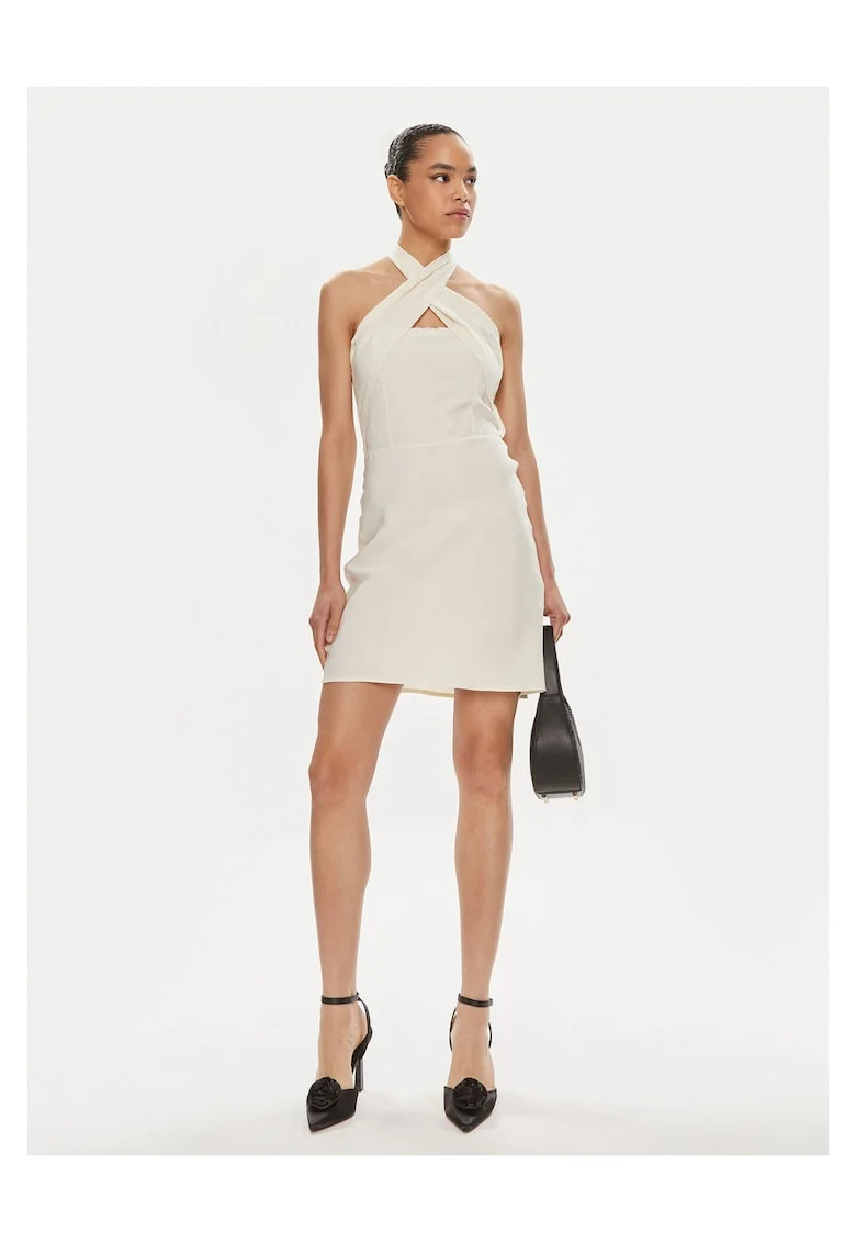 Rochie de vara,  viscoza si in, ecru,