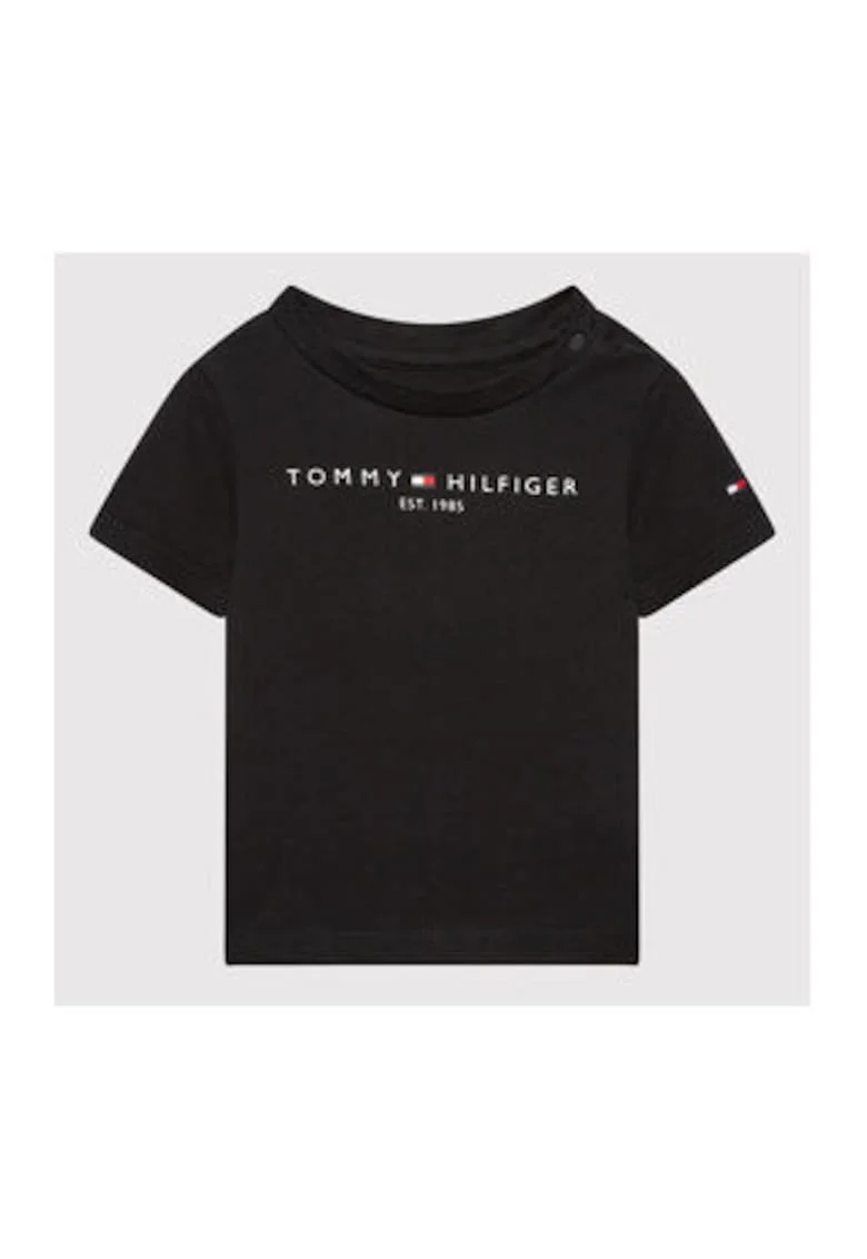 Tricou din amestec de bumbac organic cu decolteu barcuta,