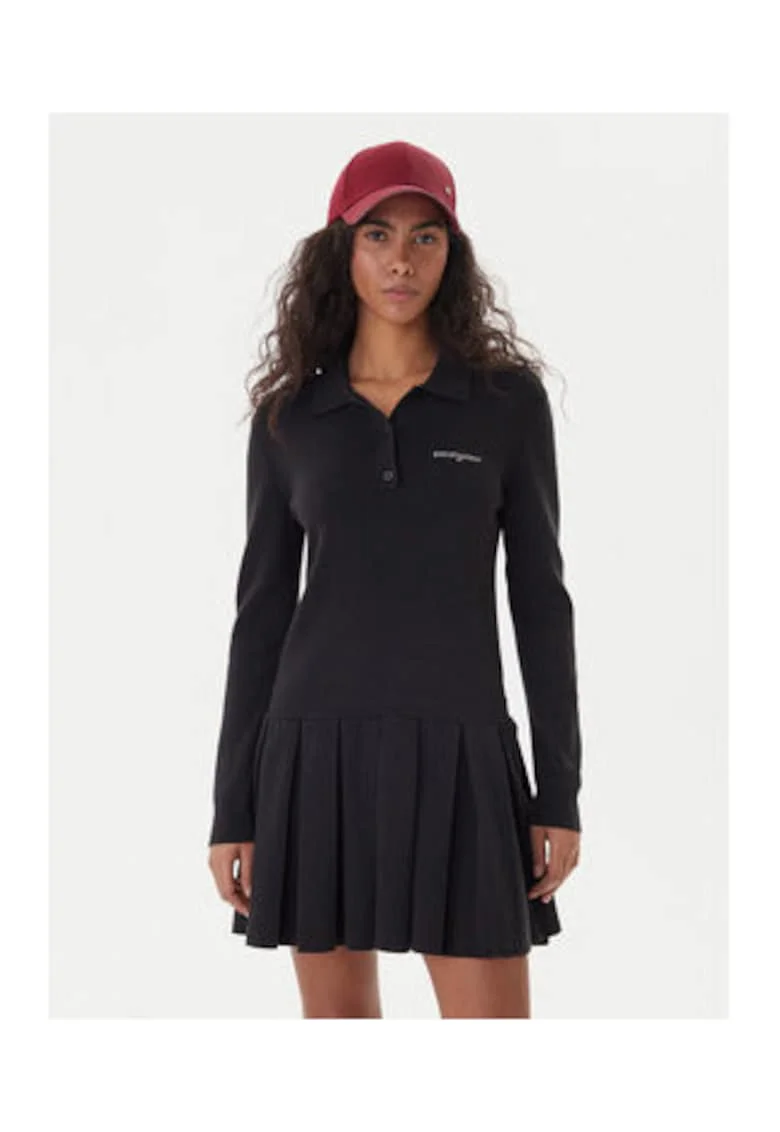 Rochie polo tricotata cu logo pe piept
