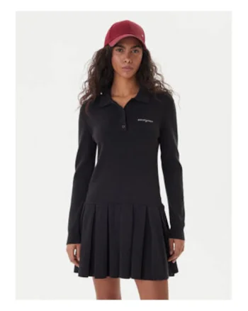 Rochie polo tricotata cu logo pe piept