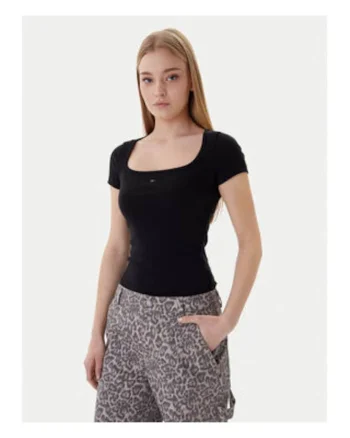 Tricou slim fit din amestec de bumbac