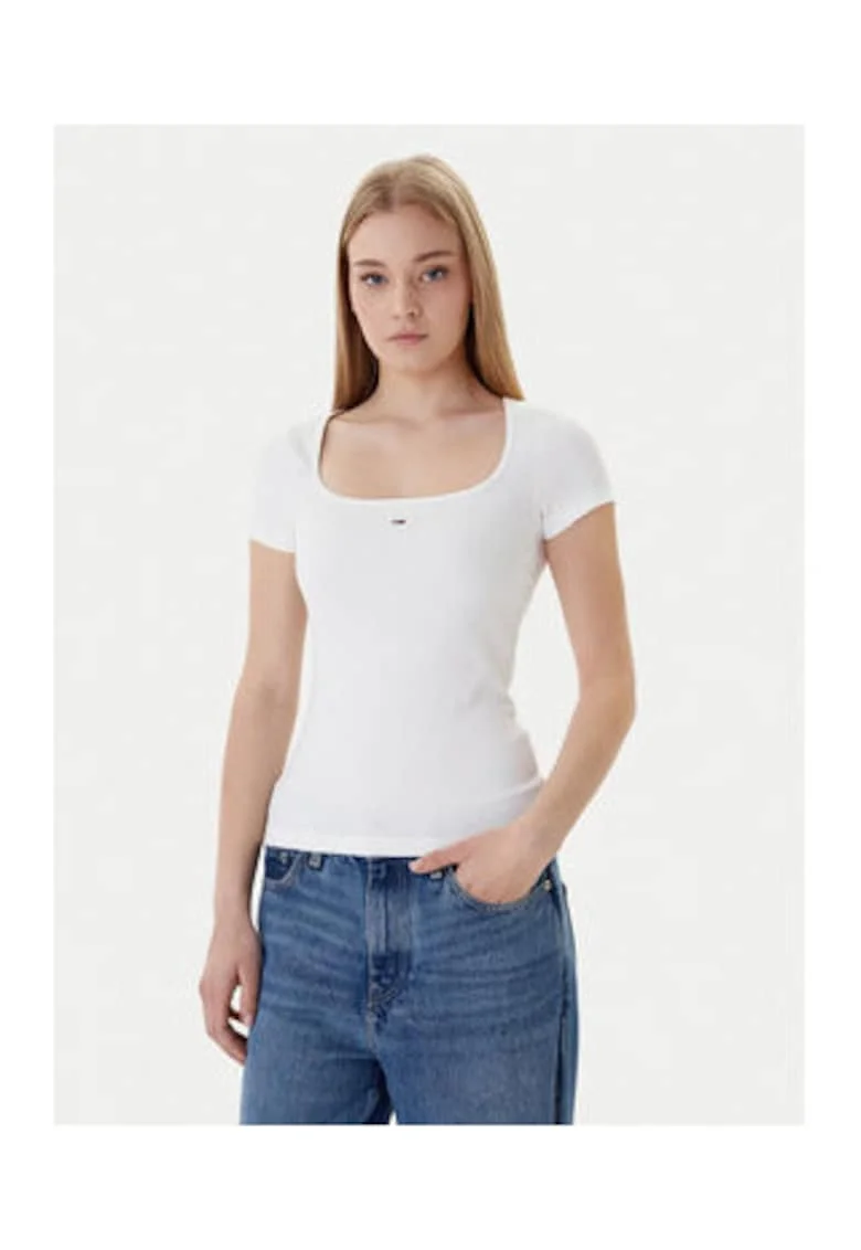 Tricou slim fit cu decolteu rotund