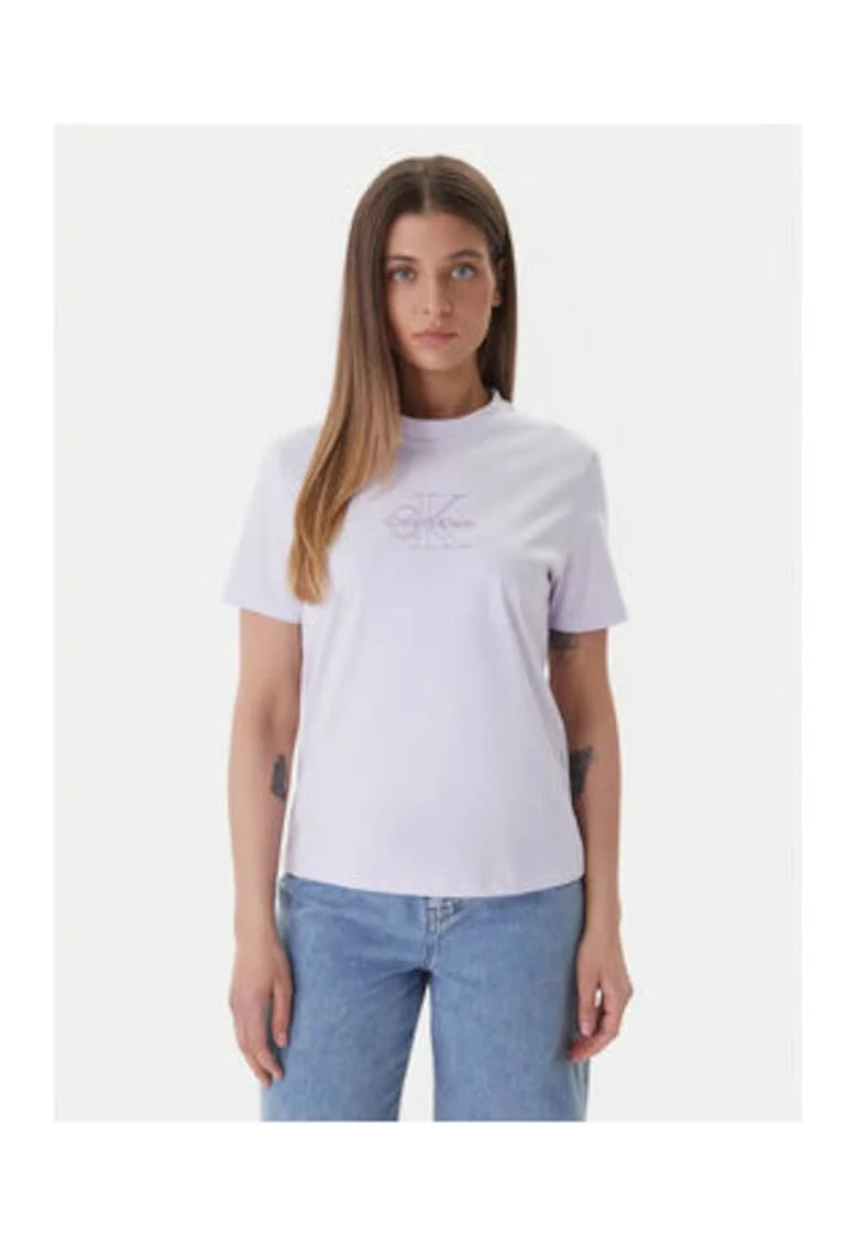 Tricou din bumbac cu decolteu la baza gatului.