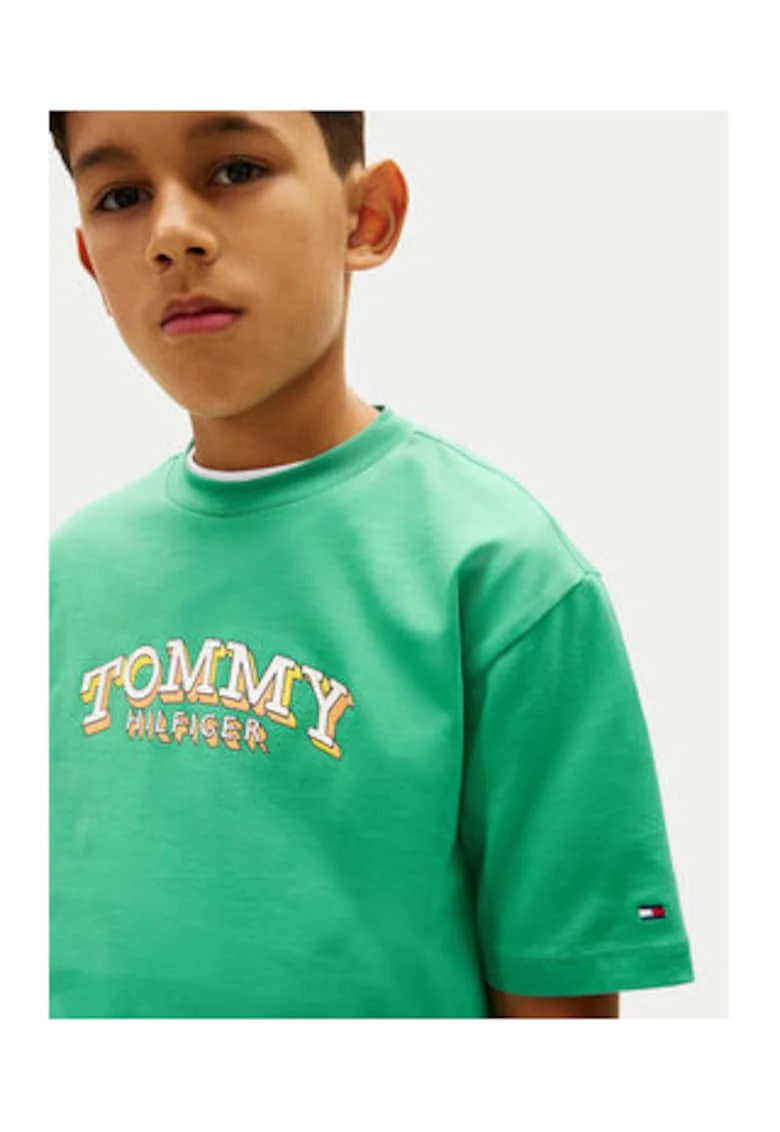 Tricou cu imprimeu text supradimensionat