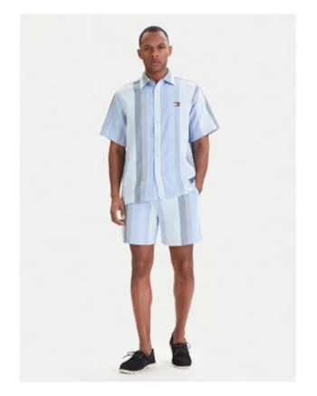 Camasa din bumbac cu model in dungi