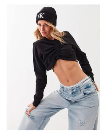 Bluza crop cu maneci lungi